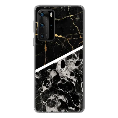 Produktbild von MuchoWow® Handyhülle Schutzhülle Hülle für Huawei P40 Pro Marmor - Gold - Luxus Silikon Softcase Handy Hülle - Schutz