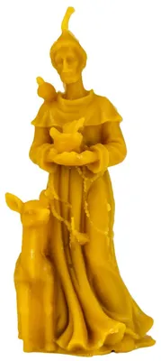 Imagen del producto de Vela/Escultura de San Francisco. Fabricada con cera de abeja 100% natural