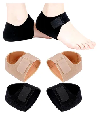Produktbild von 4 Stück Fersenschutz für Plantarfasziitis, verstellbarer Komfort | Orthopädischer Silikon-Fersenschutz für schmerzende Füße (Größe 36-40)