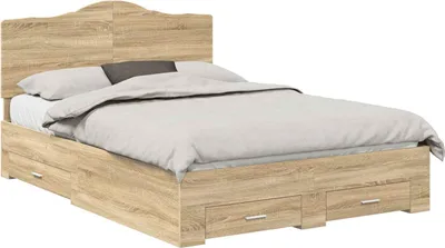 Immagine prodotto di vidaXL Struttura letto con testiera in rovere Sonoma 140 x 190 cm Materiale a base di legno
