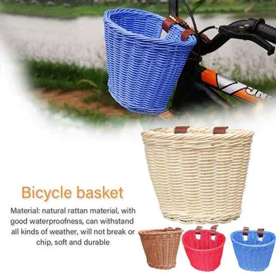 Productafbeelding van Handgeweven Fietsmand van Plastic Riet