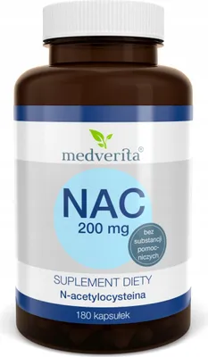 Obrázok produktu pre MEDVERITA NAC N-acetylcystein 200 mg 180 kapsúl