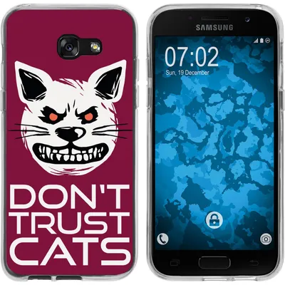 Produktbild von PhoneNatic Case kompatibel mit Samsung Galaxy A7 (2017) Silikon-Hülle Crazy Animals Katze M1