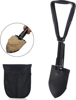 Image de Pelle pliante triple, équipement de survie pour les pelles militaires avec sac de transport en nylon