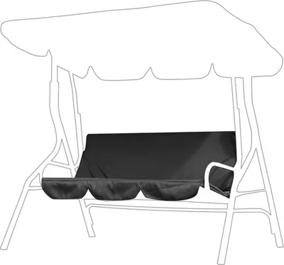 Produktbild von Outdoor-Schaukelkissen, 3-Sitzer-Kissen, wasserdichter Ersatz-Sitzbezug, drehbarer Terrassenschaukelstuhl, Schutzhülle für den Außenbereich, für Terrasse, Garten, Hof (schwarz)