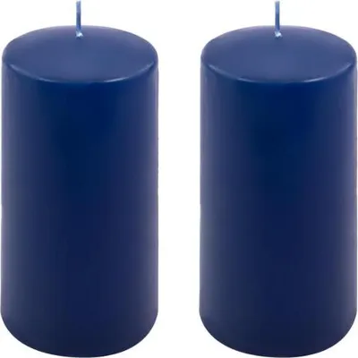Obrázek produktu pro Sada sloupových svíček, 15 cm, Ø 7,5 cm, modrá, 2 ks