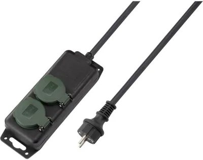Produktbild von Sygonix SY-5145338 Steckdosenleiste Schwarz, Grün Schutzkontakt 1 St.