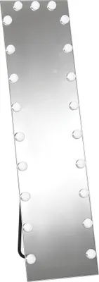 Produktbild von Ganzkörperspiegel 150x40 cm RGB-LED Standspiegel mit 21 Glühbirnen 7 Lichtfarbe Touch-Schalter Memory-Funktion