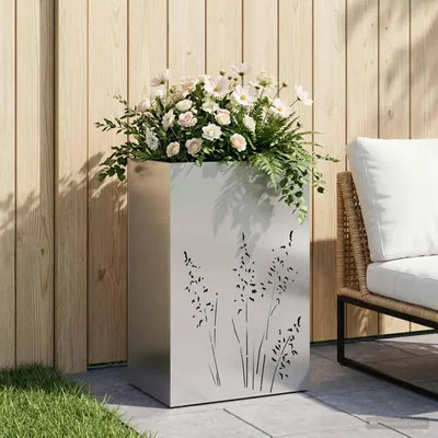 Produktbild von Möbel Garten-Pflanzgefäß Silber 50 x 30 x 75 cm Edelstahl - Beete &17440