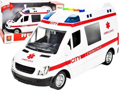 Zdjęcie produktu dla Auto ambulans karetka z dźwiękiem i światłem 1:16
