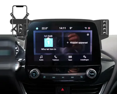 Zdjęcie produktu dla Omgoods - Uchwyt na telefon do samochodu, kompatybilny z Ford Fiesta/Puma - Uchwyt na telefon do wentylacji samochodowej - Uchwyt na telefon z przyssawką - Uniwersalny uchwyt na telefon - Akcesoria samochodowe 2017-2024 - Uchwyt do samochodu