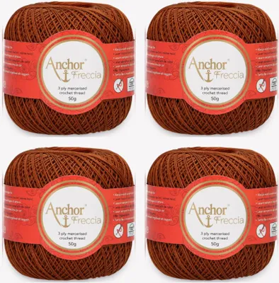 Image de 4 pelotes Anchor Freccia 12 – fil de coton fin pour le crochet (couleur 00294)