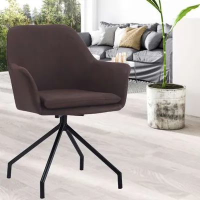 Produktbild von Drehbarer Stuhl JUDIKA vintage-braun Mikrofaser 360° mit Armlehne