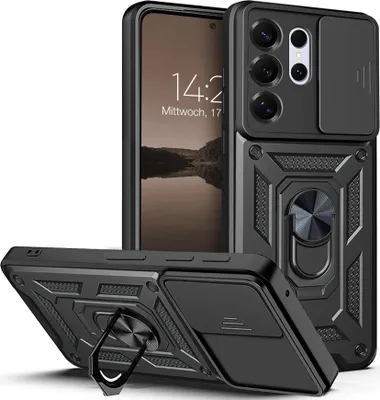 Produktbild von Armor Handyhülle für Samsung Galaxy S26 Ultra Kameraschutz Handy Panzer Case Cover Schutzhülle Outdoor Farbe: Schwarz