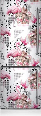 Produktbild von Kühlschrankmagne Kühlschrank Magnetfolie Dekoration 70x190 cm - Flamingos