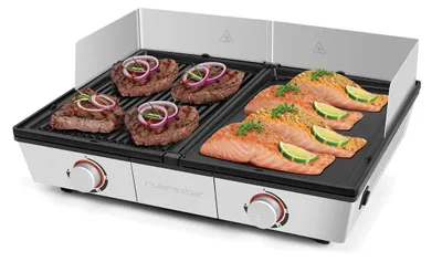 Elektrische Plancha Grill Pro, 2 Zonen, 250 °C, 1910 cm²