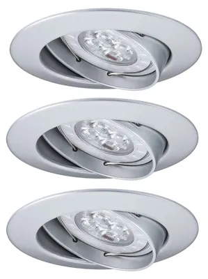 Obrázok produktu pre Sada vstavaných LED svietidiel Paulmann Premium, otočné, 3x3,5W, 2700K, 230V, pätica GU10, priemer 51mm, matný chróm/hliník, zink