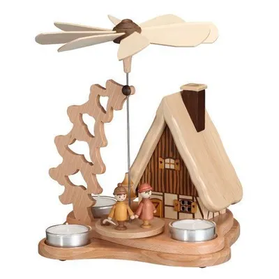 Produktbild von Tischpyramide Winterkinder natur und Räucherhaus HxLxB 19x19x23cm NEU