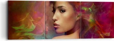 Produktbild von Bild auf Leinwand - Leinwandbild - frau gesicht - 90x30cm - Wand Bild - Wanddeko - Wandbilder - Leinwanddruck - Bilder - Kunstdruck - Wanddekoration - Leinwand bilder - Wandkunst - CA90x30-3735