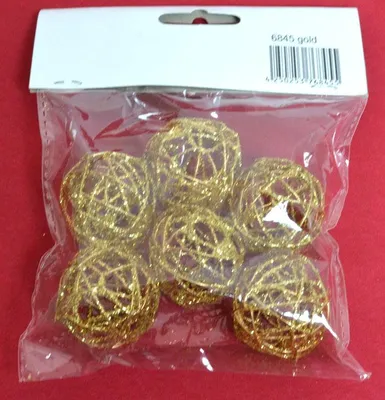 Produktbild von 6 Stück Dekokugel Gold glitzernd Ø ca.3 cm