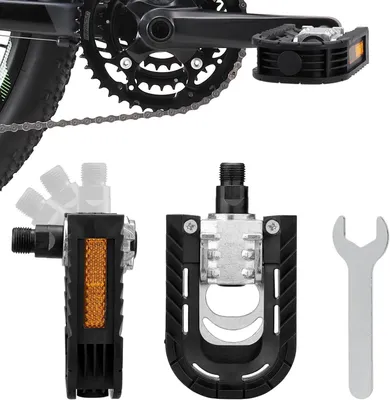 Produktbild von Faltpedale für Fahrrad, 1 Paar Aluminium MTB Pedale mit Reflektoren, 14 mm, für Pedelec