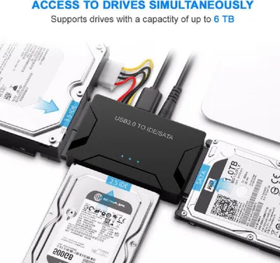 Produktbild von USB 3.0 SATA IDE, USB-auf-SATA-IDE-Festplattenadapter šC USB 3.0-Kabel auf 2,5 Zoll 3,5 Zoll SATA IDE-Festplattenkonverter fš¹r Windows 10/8/7/XP, Mac