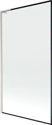 Produktbild von Mexen Next L Badewannen-Faltwand 1-flügelig 100 x 150 cm, schwarzes Muster, gebürstetes Nickel - 895-100-000-03-70-97