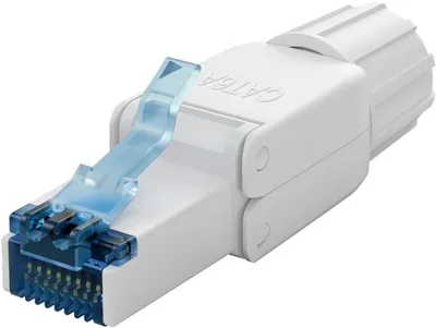 Image de Connecteur RJ45 CAT 6A à assembler sur site, UTP non blindé - pour câbles de 5,0 à 8,5 mm de diamètre, avec capuchon à vis, montage LSA sans outil