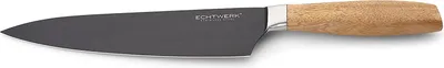 Produktbild von Echtwerk Kochmesser aus hochwertigem Stahl, Küchenmesser, Allzweckmesser, Spezialstahl, Griff aus Akazienholz, Klingenlänge: 20 cm, Black-Edition