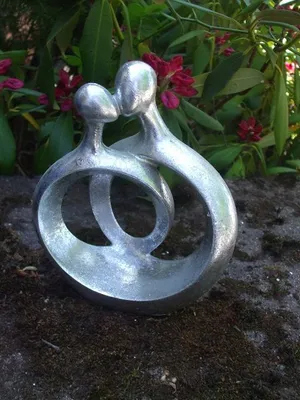 Produktbild von Kunstobjekt, Deko-Ojekt, Statue, Kuss, silberfarben, 19 cm