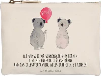 Produktbild von Mr. & Mrs. Panda Kosmetiktasche Koala Luftballon Grösse XL Große - Weiß - Geschenk, Schlampermäppchen, Geburtstag, Etui, Mäppchen, Pouch, kosmetiktäschchen, Party