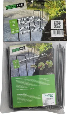 Produktbild von greentex® Erdanker Stahl 15cm | 40 Stk.