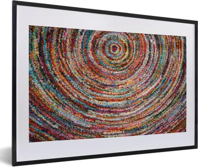 Produktbild von MuchoWow® MuchoWow® Gerahmtes Poster Kreis - Farben - Teppichboden 60x40 cm - Poster mit zchwarzem Bilderrahmen - Schlafzimmer - Plakat in Rahmen - Drucken