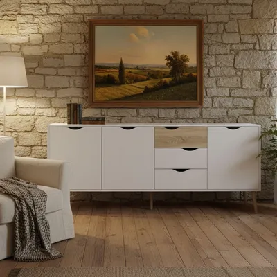 Produktbild von Kommode - Sideboard Weiß 39x195x81h cm