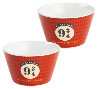 Produktbild von Harry Potter Schüssel - Hogwarts Express Platform 9 3/4 Müslischale Schale aus Porzellan 500 ml Rot