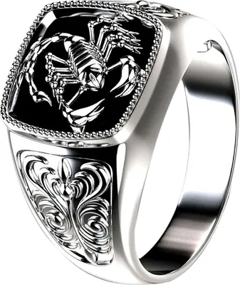Produktbild von Männer Skorpion graviert Legierung breiter Finger Ring Geburtstag Club Party Schmuck Geschenk-Silber,US 13