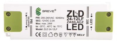 Obrázok produktu pre LED napájanie, 12V DC, 24W, ZLD 24-12LF, 2.0A, 19712-9024