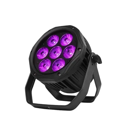 Zdjęcie produktu dla Reflektory LED, mieszanie kolorów RGBW+UV, wodoodporność IP65, 7x18W 6IN1, wtyczka EU
