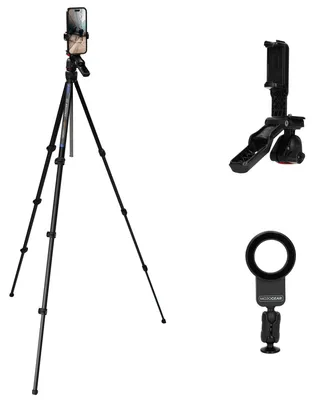 Immagine prodotto di Treppiede da viaggio leggero con testa per video e supporto magnetico - 153 cm