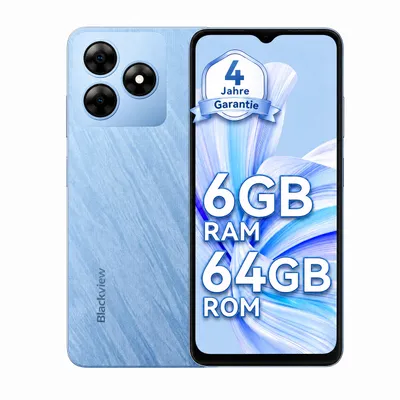 Produktbild von Blackview Wave 8C 6.56" Handy Ohne Vertrag, 6GB+64GB, Dual SIM, 5000mAh,Face ID, 13MP+ 8MP Kamera, 4G, Dawn Blue