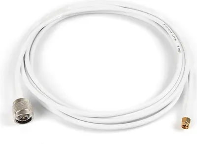 Produktbild von Antennenkabel 5m HDF195 weiß N(m) auf SMA(m), geringe Dämpfung