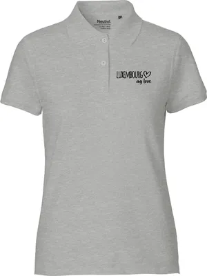 Produktbild von Huuraa Damen Polo Shirt Luxembourg my love XS Sport Grey Bio Baumwolle Fairtrade Poloshirt Geschenkidee