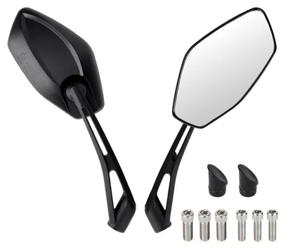 Image de Miroirs pour moto, lot de 2, conformes à la norme E13, pivotables à 360°, filetage M10, compatibles avec ATV, scooters, cyclomoteurs et quads