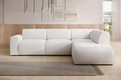 Obrázek produktu pro Designová sedací souprava OSKARA L - bílá, pravý roh