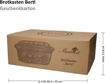 A cardboard box with product branding and dimensions printed on it.