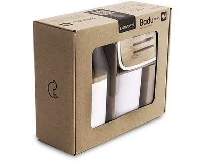 Produktbild von Nimco Sonstige - Badaccessoires-Set 3 in 1, Weiß/Bambus BA 28000SET-05