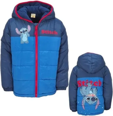 Produktbild von Disney Stitch Kinder Winterjacke Jungen Jacke mit Kapuze – Blau / 98