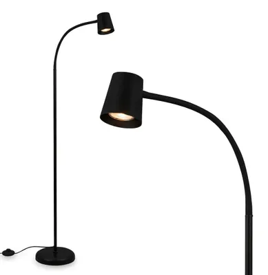 Zdjęcie produktu dla Lampa podłogowa BRILONER, z włącznikiem nożnym, elastyczna głowica lampy, lampa podłogowa, 127,5 cm, 1x GU10, maks. 9W, czarna