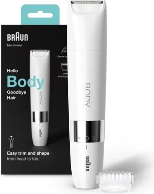 Produktbild von Braun Body Mini BS1000 Elektrischer Körperschneider für Männer und Frauen - Wet & Dry - Mehrzweck - Weiß