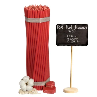 Produktbild von Kirchliche Rote Bienenwachskerzen №30 100 pcs